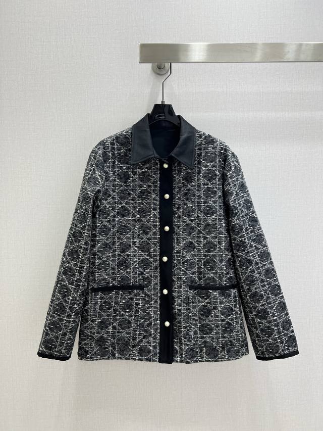 Highly recommend Dio*2025 Autumn/Winter New Lapel Double Pocket Coarse Fabric C