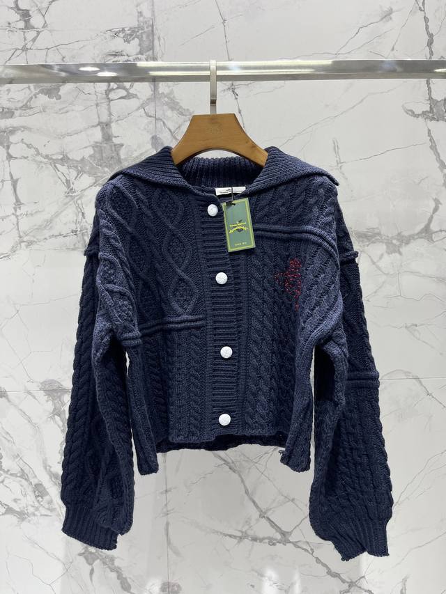 Vivienne Westwood Saturn Embroidered Cable Knit Cardigan The cable knit fabric