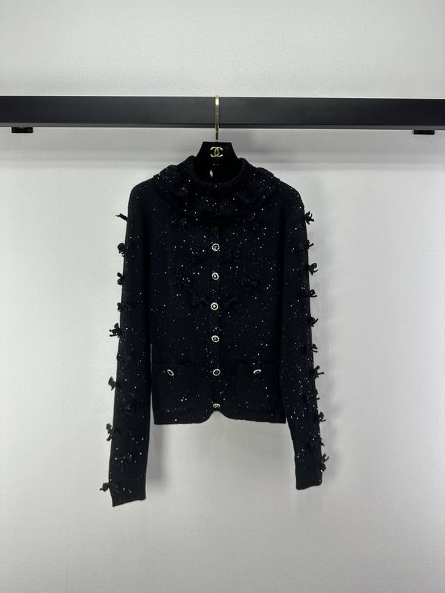 Chane*New Arrival Details Autumn/Winter New Sequin Bow Knit Cardigan, custom-mad