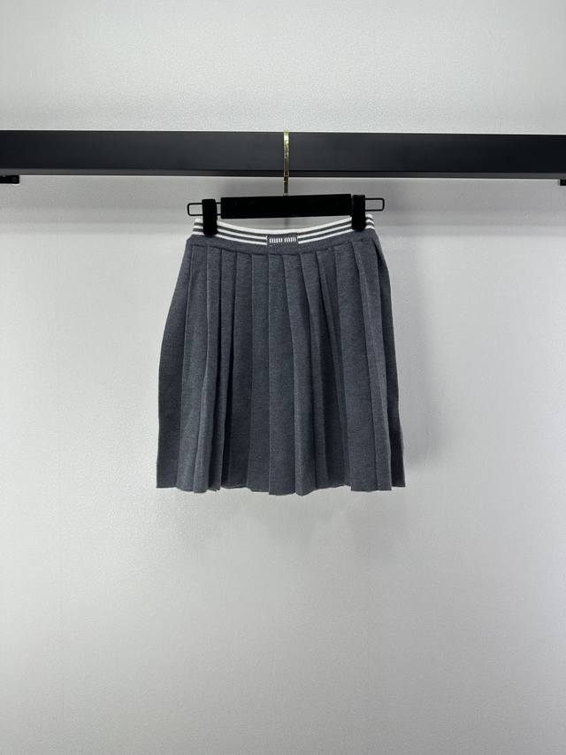 Miumiu New Arrival Details Autumn/Winter New Style Waist-cinching Pleated Midi S