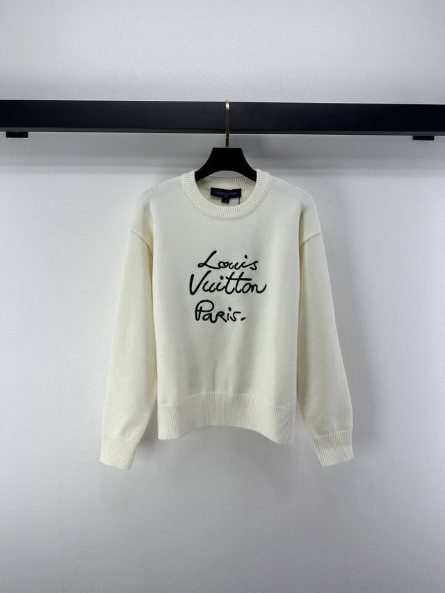 Lv New Arrival Details Autumn/Winter New Ski Collection Crew Neck Long Sleeve Wh