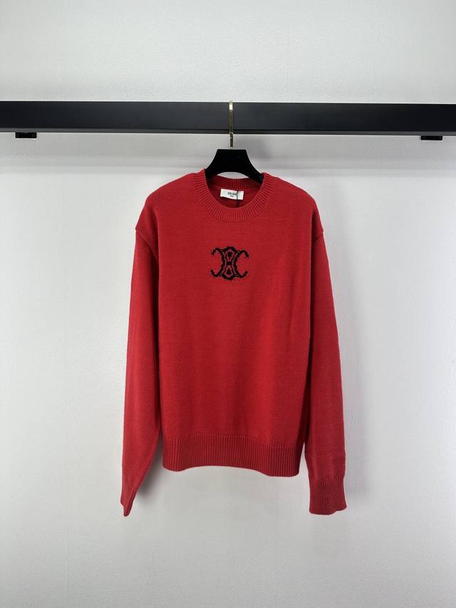 Celin* New Arrival Details Autumn/Winter New Knitted Crew Neck Pullover Long Sle