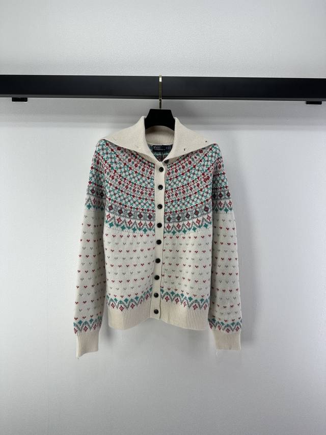 Rl* New Arrival Details Autumn/Winter New Knitted Cardigan with Turn-Down Collar