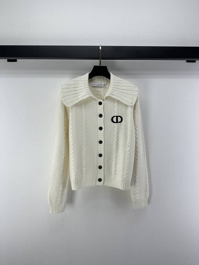 Dior*New Arrival Details Autumn/Winter New Collared Knit Cardigan, Peter Pan Col