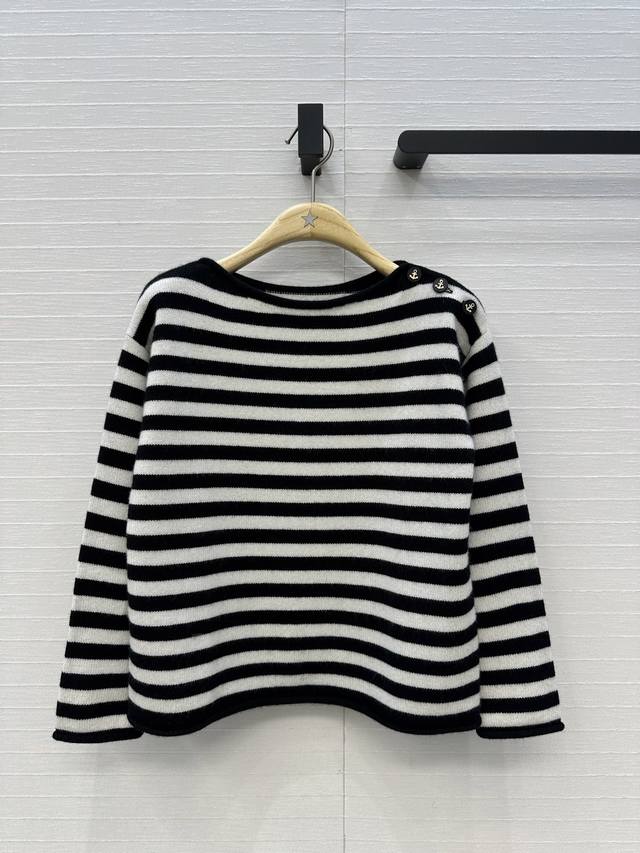 High-end quality Miss D autumn/winter new arrival: Navy-style striped rolled-he