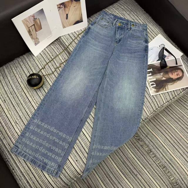 Highly recommend Alex's new 2025 early autumn collection denim wide-leg pants w