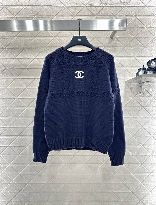 Chane* 25Ag New Arrival: Embroidered Crochet Knit Pullover Sweater. Custom-made
