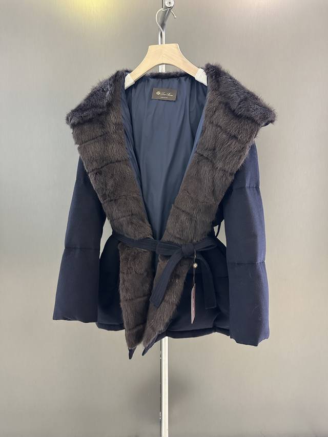 Loro Piana Autumn/Winter New Imported Mink Down Jacket Imported mink fur collar