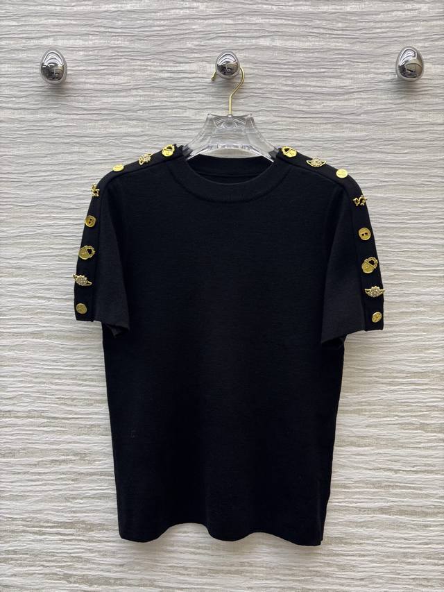 Sch's 2025 New Style Knit Short-Sleeve Shirt with Button Decoration - A Must-Hav