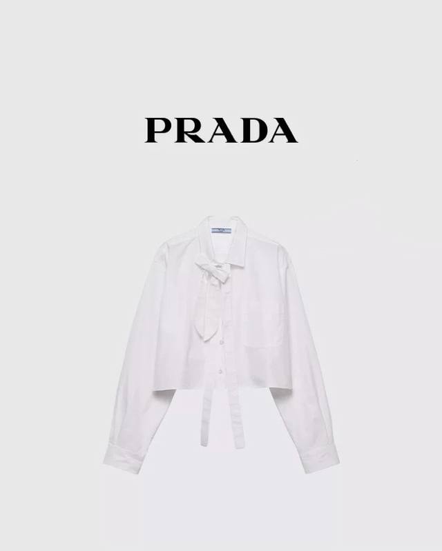prad* New custom-designed short-sleeved cotton shirt with custom letter logo but