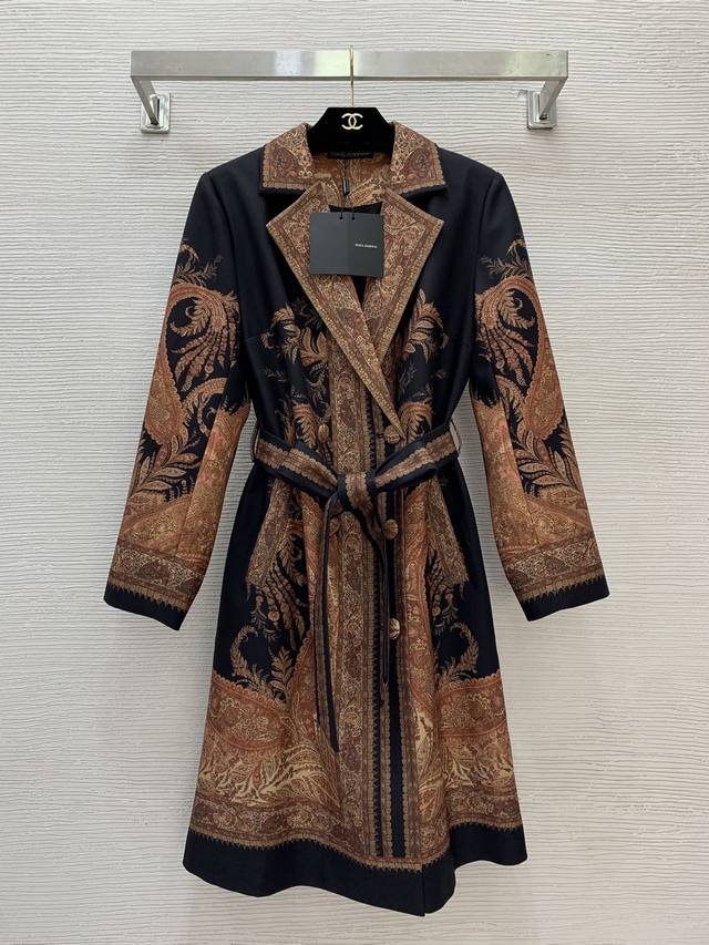 Dolce & Gabbana Dg* New High-End Custom Retro Print Pattern Double-Breasted Lap