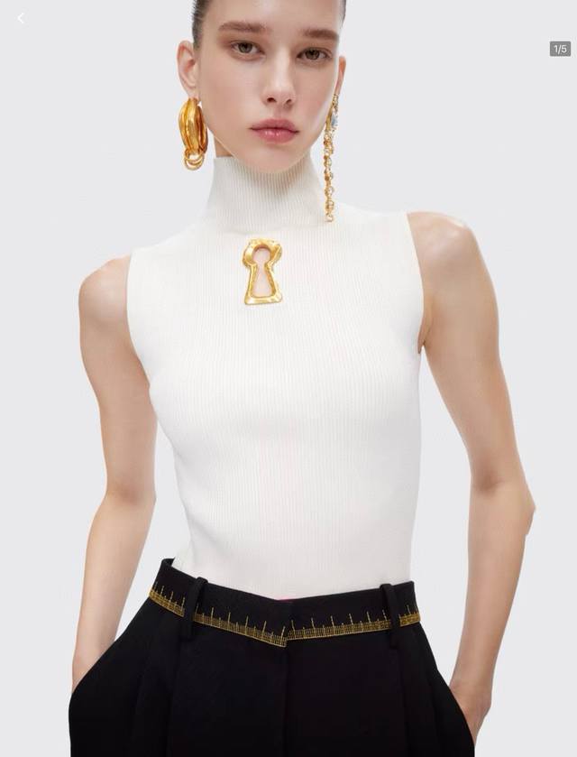 Schiapare*Li New Arrival! Classic metal keychain embellished slim-fit, high-elas