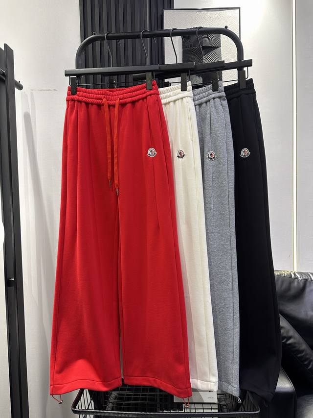 Moncler Hot Selling Fleece-Lined Straight Leg Sweatpants with Custom Logo Label