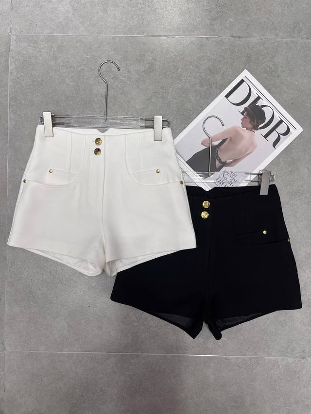 2025 New Style Gold Buckle Slimming Shorts, Wool Blend Fabric, Superb Quality, A