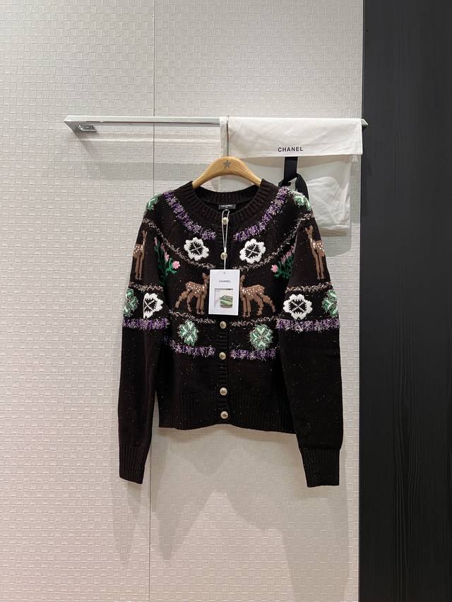 New 25N Ski Series Fair Isle Christmas Sweater Knitted Wool Cardigan Coat Heavy