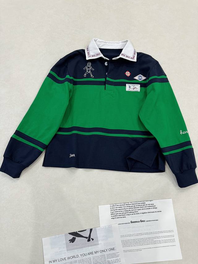 American sportswear style... DDD's latest color scheme: blue-green polo collar