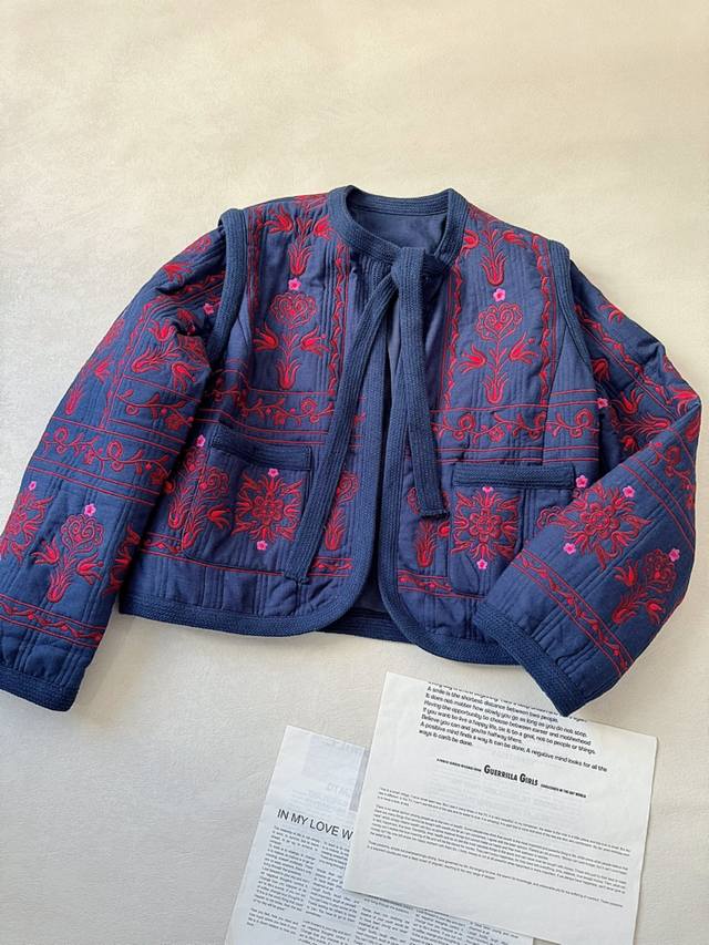 Autumn/Winter New Favorite: Cotton Linen Custom-Dyed Color-Blocked Embroidered