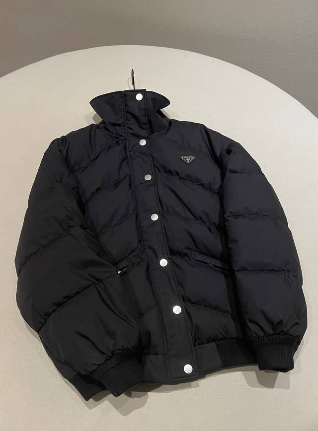 Sizes: 36 38 40 prad* Autumn/Winter New Logo Corduroy Lapel Down Jacket with Tw