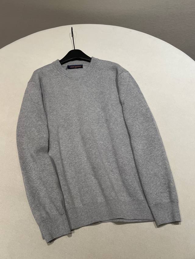 Sizes: Xs SML Louis Vuitton 2026 New Ribbed Collar Embossed Jacquard Crew Neck