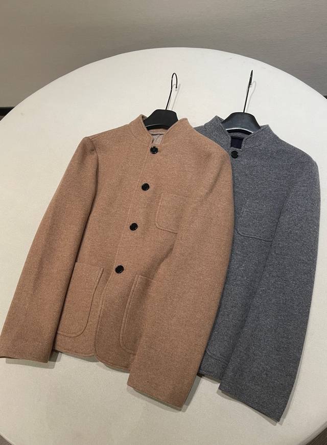 Sizes: SML * New Autumn/Winter Heavyweight Cashmere Stand Collar Coat Made with