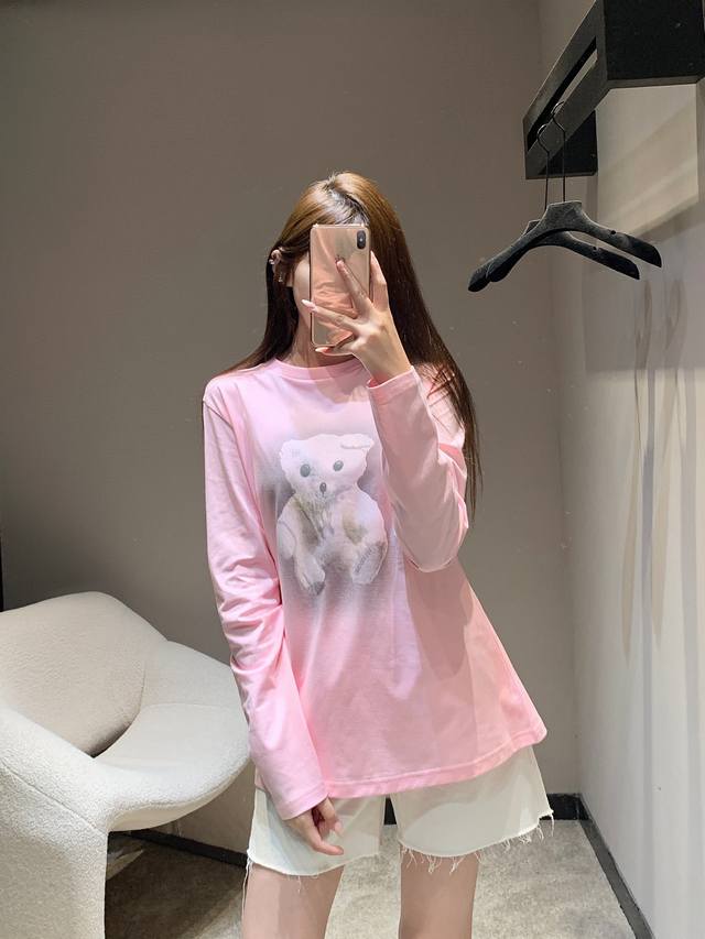 We11Don* 25Fw Early Autumn New Bear Letter Print Long-Sleeve T-Shirt | Exclusive