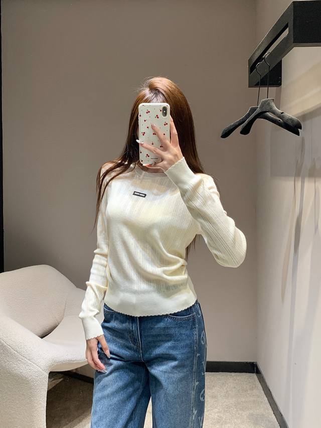 Mium*U 25Fw Autumn/Winter New Micro-Label Cashmere Knit Sweater | Exclusive High