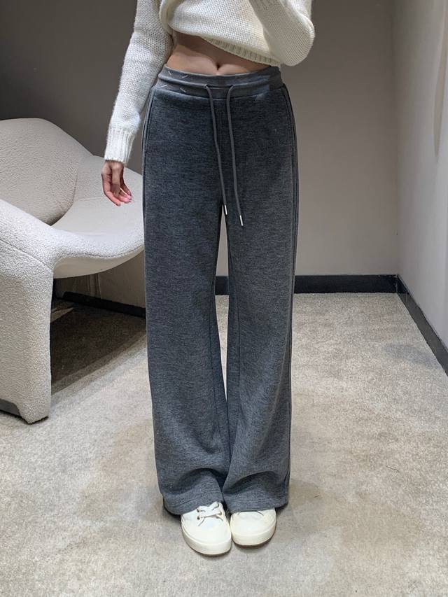 Maison Margi*La 25Fw Autumn/Winter New Minimalist Drawstring Wide-Leg Pants. Mad