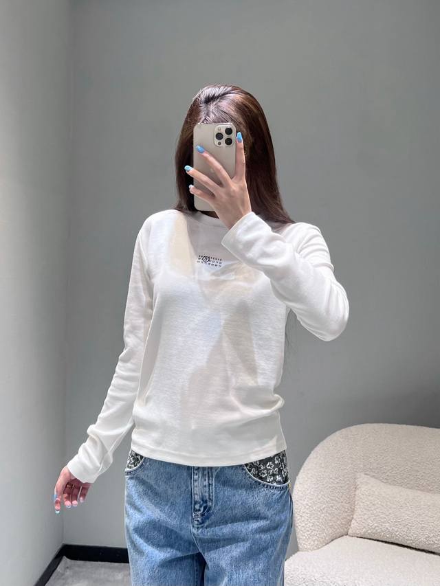 Maiso*Marg*La Early Autumn New Arrival Number Crew Neck Long Sleeve T-Shirt. Cla