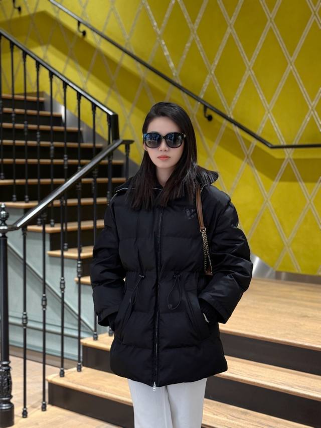 Gucc* 25Fw Autumn/Winter Limited Edition Lapel Drawstring Waist Down Jacket | Ex