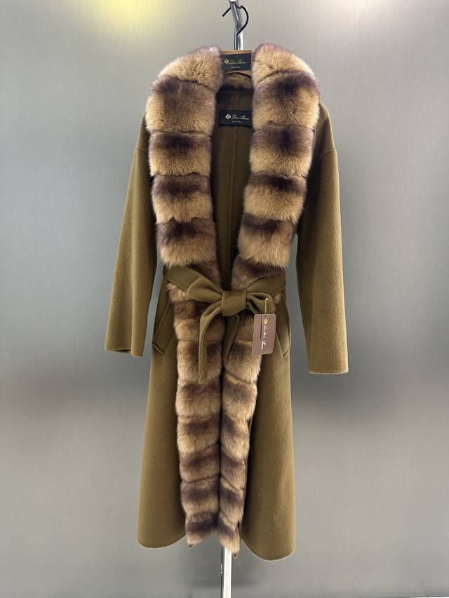 Lp Autumn/Winter New High-Quality Cashmere Coat, Imported Two-Tone Faux Sable Dy