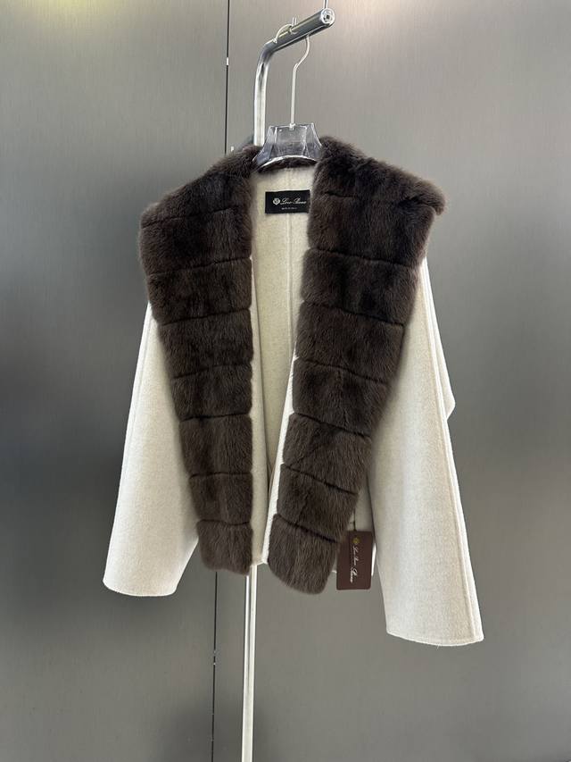 Loro Piana High-Quality Cashmere Coat, New Autumn/Winter Style, Imported Mink Fu