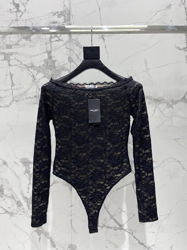 Saint Laurent New Lace Off-Shoulder Bodysuit Saint Laurent has always understoo