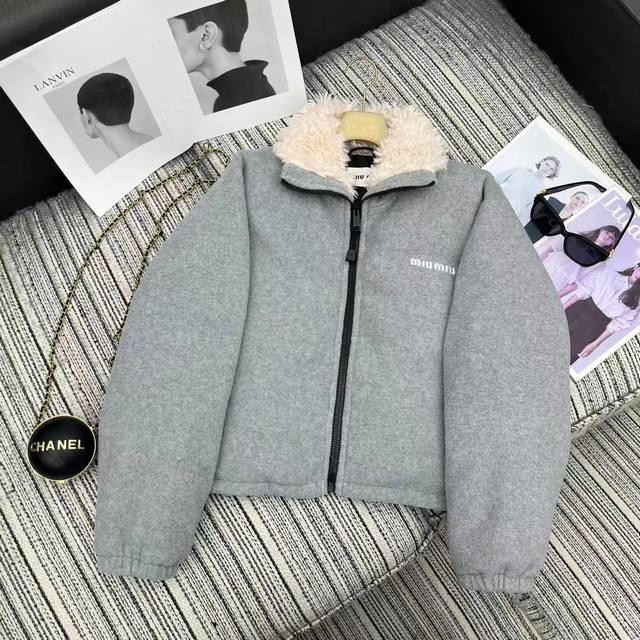 Miumi* 2025 Autumn/Winter New Style Micro-Label Fur Collar Down Jacket | Exclusi