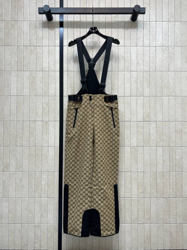 G Brand 2025 Fall/Winter New Double G Jacquard Ski Overalls - Classic GG pattern