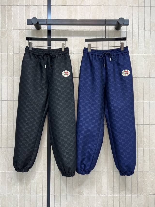 G brand 2025 Fall/Winter new Gg jacquard ankle casual pants. Elastic waist desig