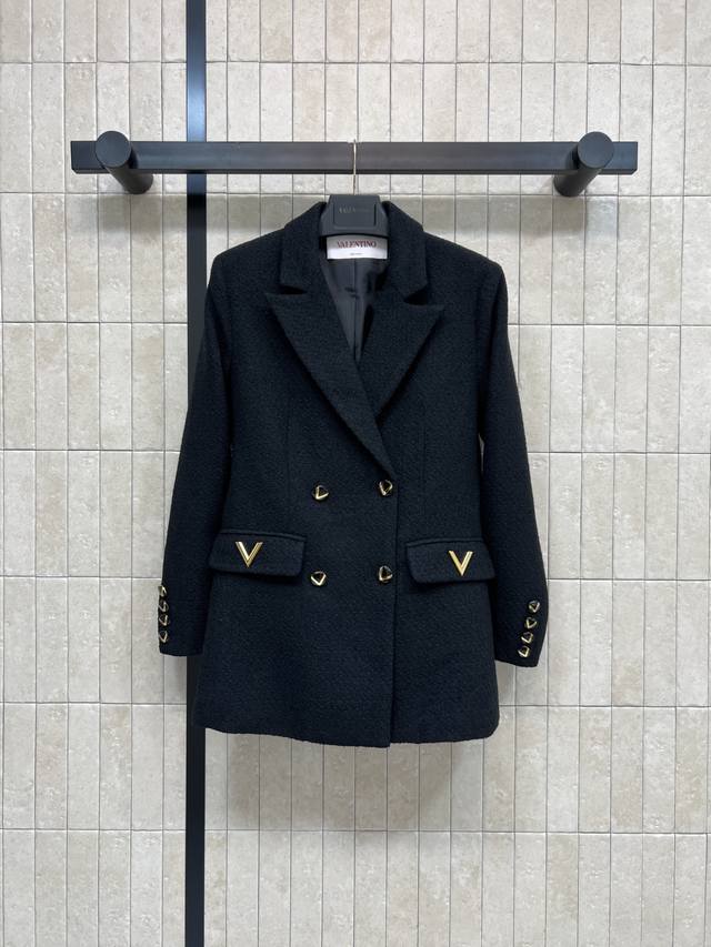 V Family 2025 Autumn/Winter New V-Neck Wool Blazer - Perfect for Autumn and Wint