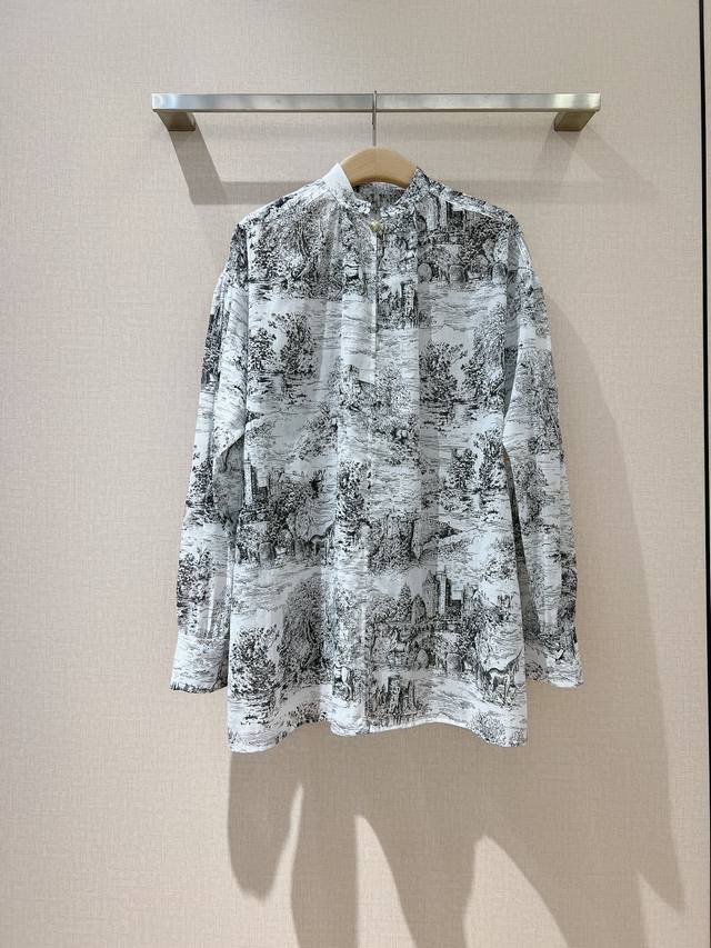 D Brand 25 Cruise New Fashion Item Pure cotton stand-up collar shirt, elegant an