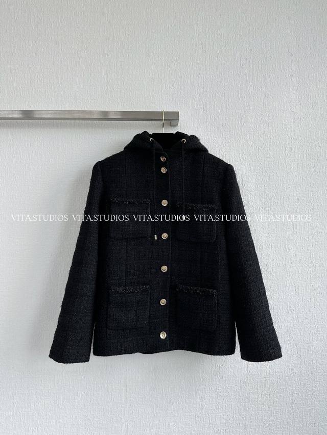 Hot Item, Limited Stock Available Tweed Hooded Jacket Made of tweed fabric with