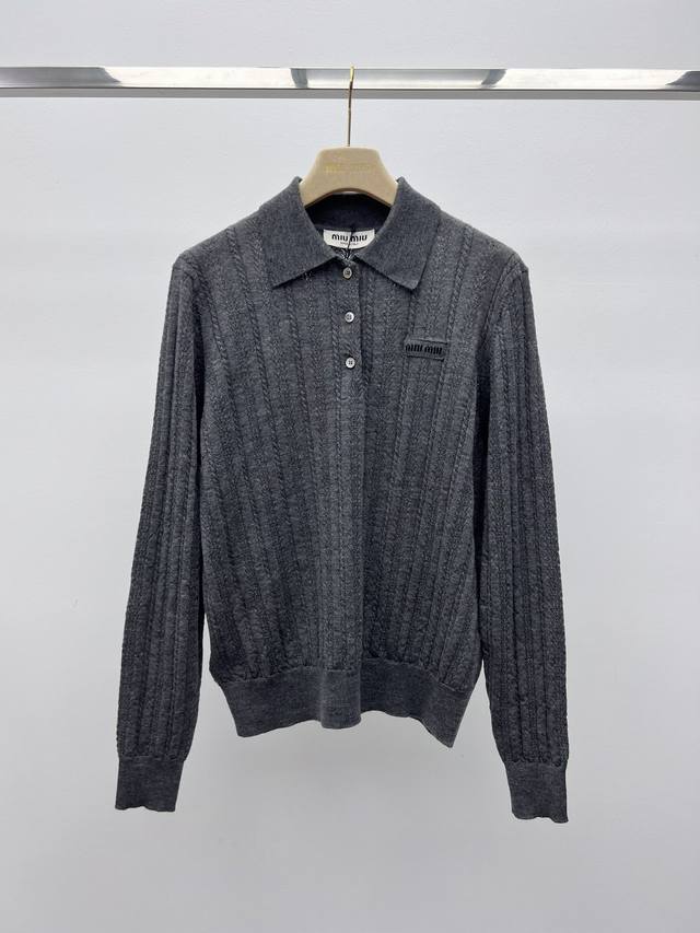 Miumi*Cashmere Polo SweaterA sophisticated piece exuding feminine charm, this so