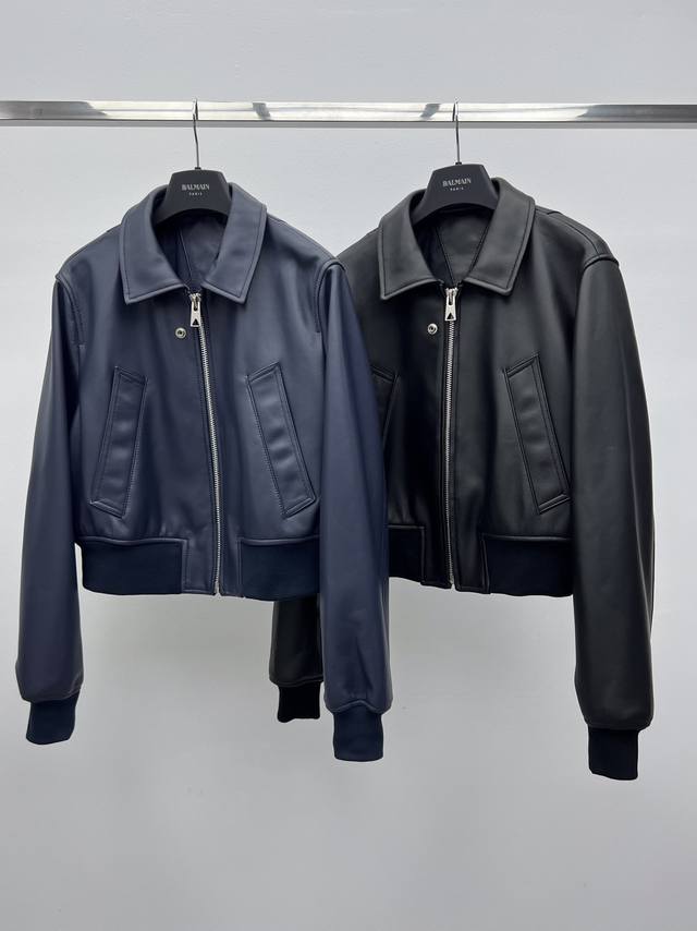 Bottega Venet* Short Leather Jacket Made of imported 100% sheepskin material Cla