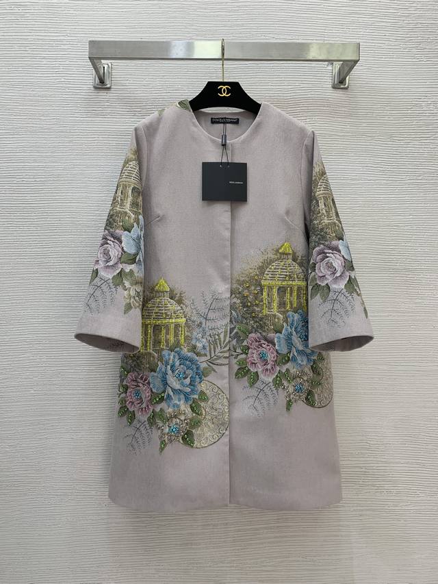 Dolce & Gabbana Dg* New High-End Custom Chenille Fleece Fabric, Floral Jacquard