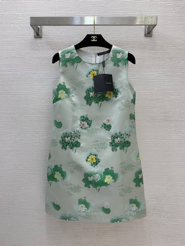 Dolce & Gabbana (Dg) New High-End Custom-Made Jacquard Dress with Ink Painting