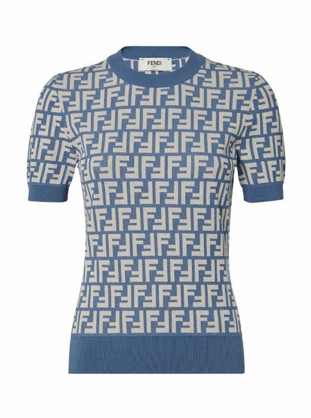 Fend* New all-over monogram double Ff letter knit fabric, high-elasticity, slim