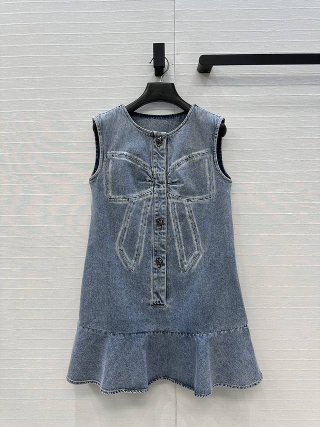 Exclusive First Release: Coco Girl's 25K Super Popular Bow-Tie Denim Vest Dress!
