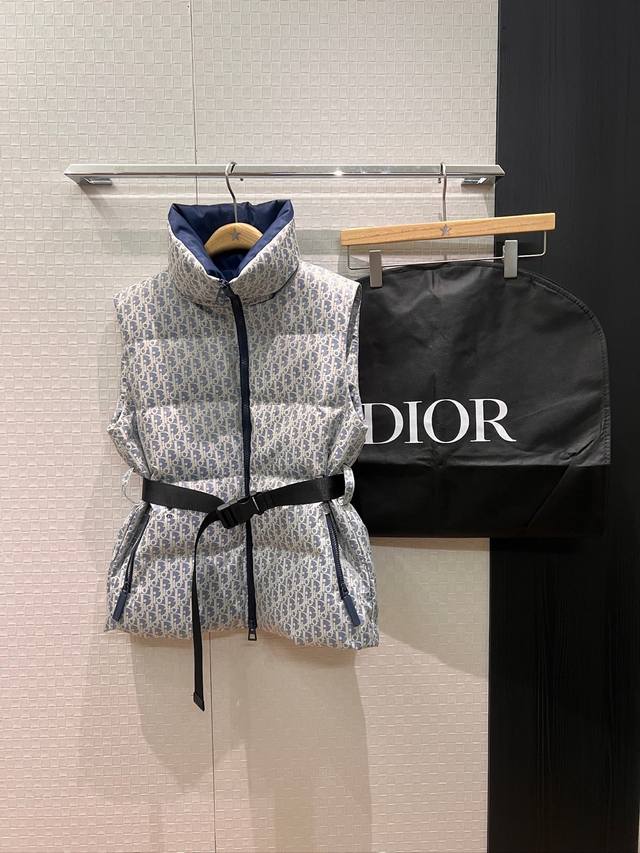 New 25 Alps Skiing Series Monogram Logo Jacquard Stand Collar Down Vest/Cloak w