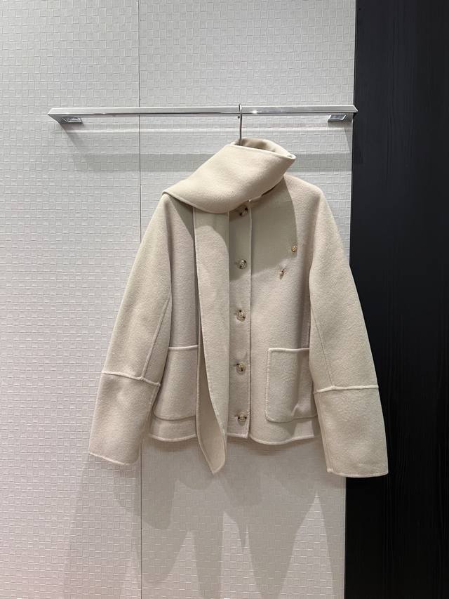 New Lp Shawl Scarf Design, Round Neck Wool Coat Scarf, Detachable and Two-Way De