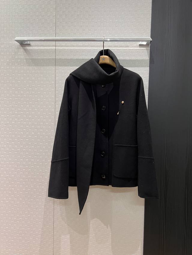 New Lp Shawl Scarf Design, Round Neck Wool Coat Scarf, Detachable and Two-Way De