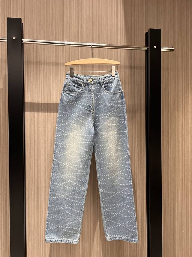 New Arrival Recommendation: Double C Chain Print Straight Leg Jeans, Washed Retr