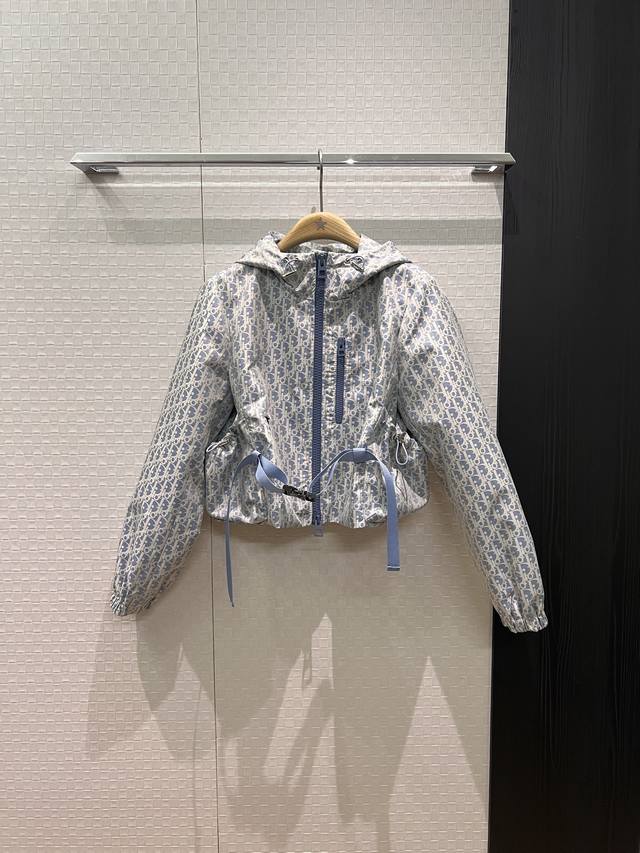 New Arrival Recommendation: Misty Blue Monogram Hooded Trench Coat, Loose Fit,