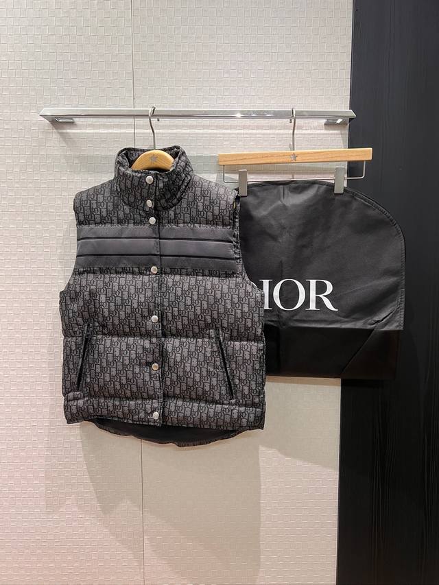 New 25 Alps Skiing Series Monogram Logo Jacquard Stand Collar Down Vest/Vest Ja